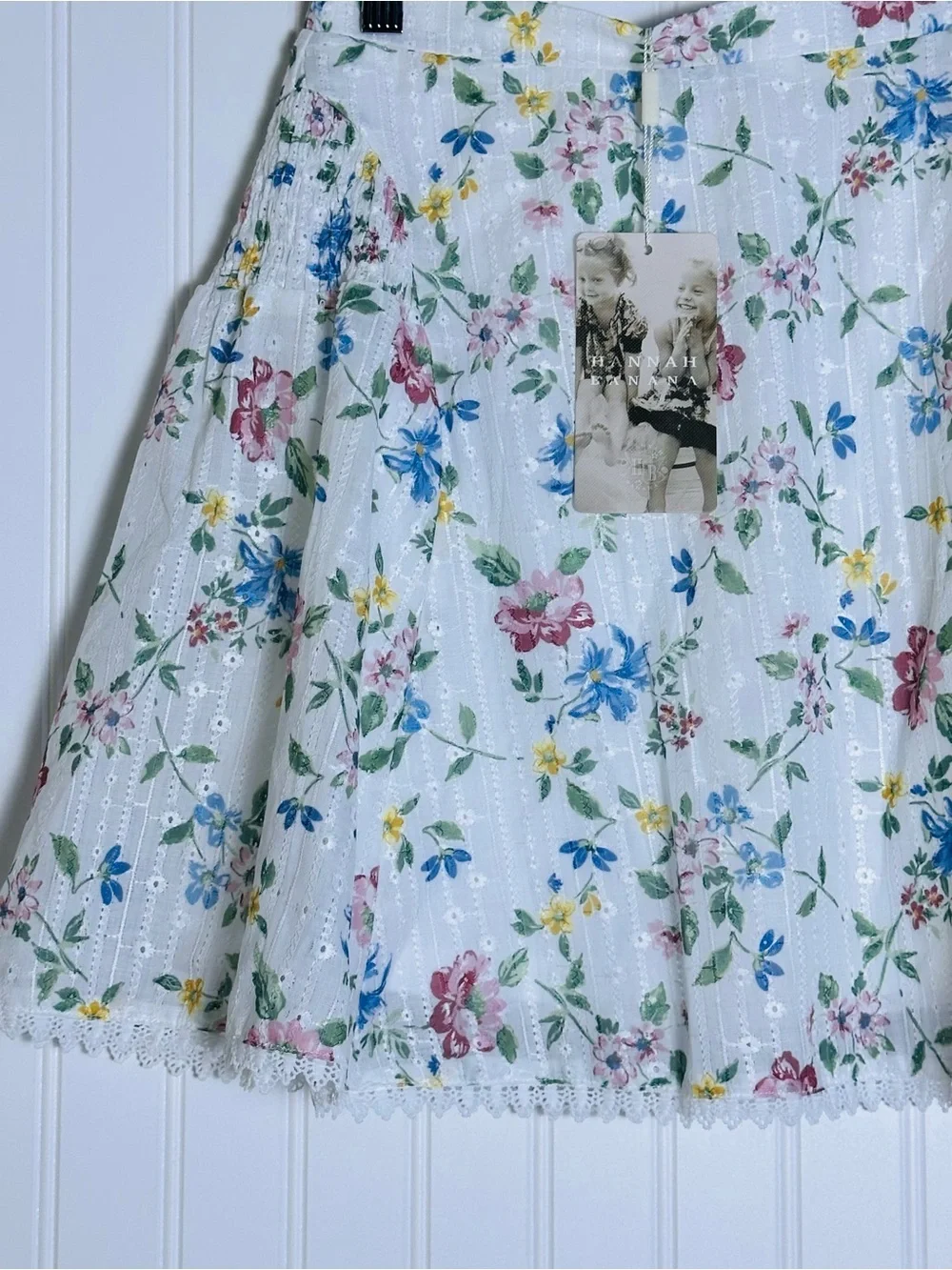 HANNAH BANANA Little Big Tween Girls Eyelet Boho Floral Mini Skirt 14